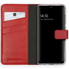 Selencia Étui portefeuille en cuir véritable Samsung Galaxy A41 - Rouge