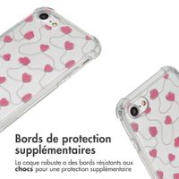 imoshion Coque Design avec cordon Apple iPhone SE (2022 / 2020) / 8 / 7 - Dusty Rose Connected Hearts