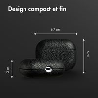Accezz Coque en cuir véritable  Apple Airpods Pro - Noir
