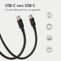 imoshion Câble USB-C vers USB-C Tressé 100 W - 0,25 mètre - Noir