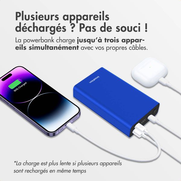 imoshion Ultra Series Aluminium Batterie externe 20.000 mAh - Charge rapide jusqu'à 33 watts - Cobalt Blue