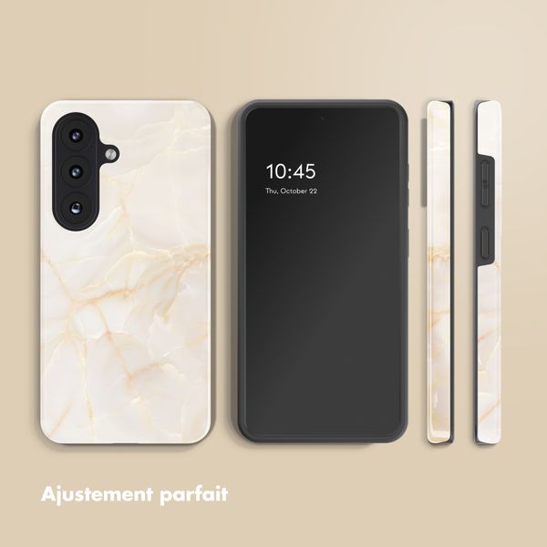 Selencia Coque arrière Vivid Samsung Galaxy S26 - Golden Beige Marble