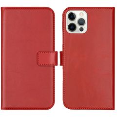 Selencia Étui portefeuille en cuir véritable Apple iPhone 12 (Pro) - Rouge