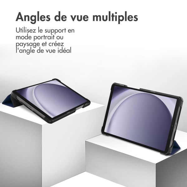 imoshion Coque tablette Trifold Samsung Galaxy Tab A11 / A9 8.7 pouces - Bleu foncé