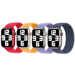 Apple 4 Pack Apple Bracelet Solo tressé Apple Watch| 38/40/41/42 mm - Taille 6 - (PRODUCT)RED / Maize / Lavender / Storm Blue