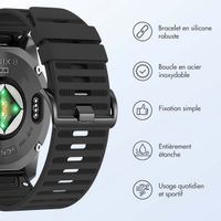 imoshion Bracelet QuickFit® Stripe en silicone  - Connexion Garmin 26 mm - Noir