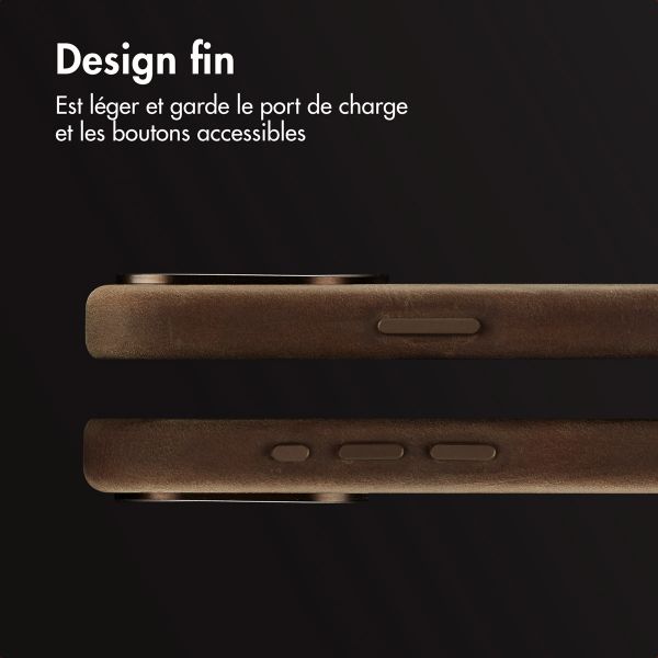 Accezz Coque MagSafe en cuir vintage Apple iPhone 15 Pro Max - Rustic Brown