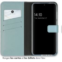 Selencia Étui portefeuille en cuir véritable Samsung Galaxy S23 FE - Air Blue