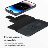 Accezz Étui de télephone portefeuille en cuir 2-en-1 avec MagSafe Apple iPhone 14 Pro - Onyx Black