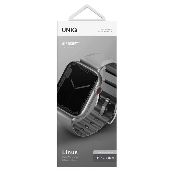 Uniq Bracelet Linus AiroSoft™ en silicone Apple Watch | 38/40/41/42 mm - Chalk Grey