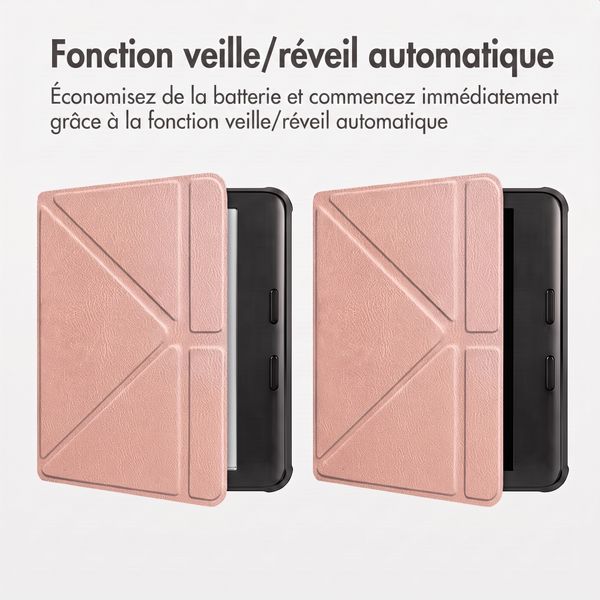 imoshion Étui de liseuse portefeuille Pliable Kobo Libra Colour - Rose Doré