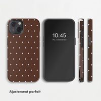 Selencia Coque arrière Vivid avec MagSafe Apple iPhone 13 - Happy Dots Chocolate