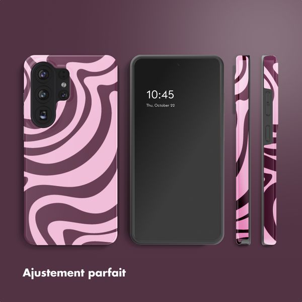 Selencia Coque arrière Vivid avec MagSafe Samsung Galaxy S26 Ultra - Wavy Swirl Pink Plum