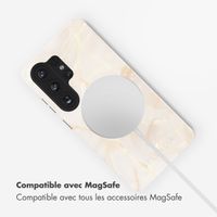 Selencia Coque arrière Vivid avec MagSafe Samsung Galaxy S26 Ultra - Golden Beige Marble