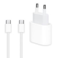 Apple Adaptateur secteur USB-C d'origine 20 watts + câble de recharge USB-C vers USB-C d'origine - 2 mètres - Blanc