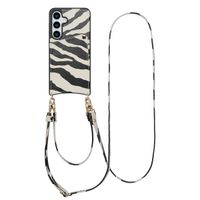 Selencia Coque de télephone Nova avec cordon et porte-cartes Samsung Galaxy S25 / S24 - Zazzy Zebra