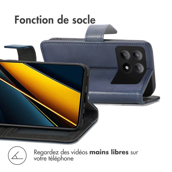 imoshion Étui de télephone portefeuille de luxe Xiaomi Poco X6 Pro - Bleu foncé