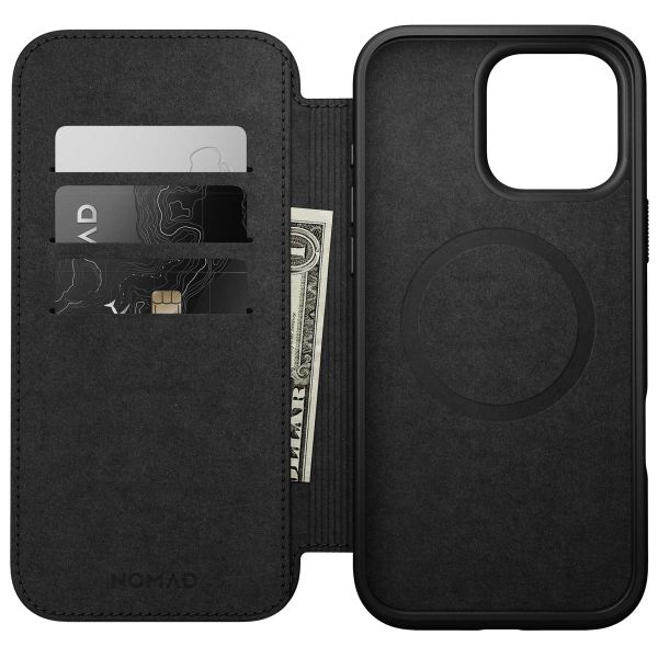 Nomad Étui de télephone portefeuille Modern Leather Folio Apple iPhone 16 Pro Max - Marron