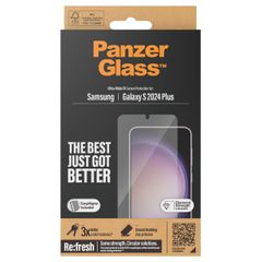 PanzerGlass Film de protection d'écran anti-bactérien Refresh Ultra-Wide Fit avec applicateur Samsung Galaxy S24 Plus