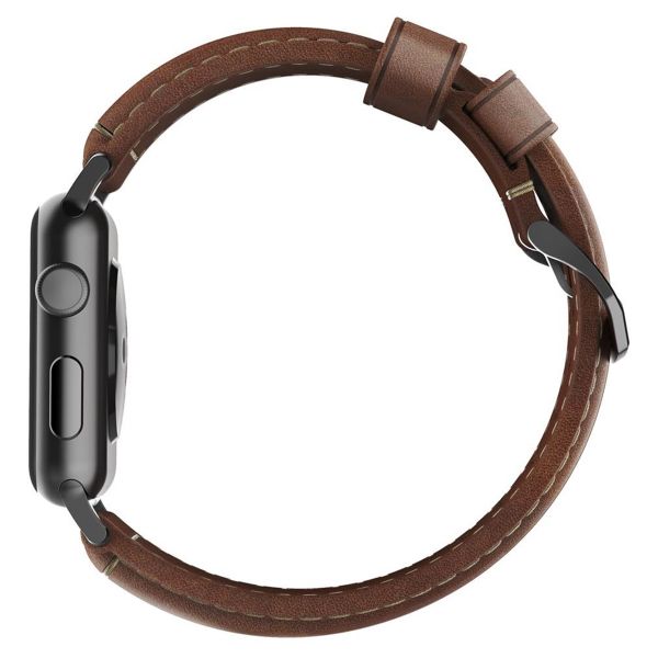 Nomad Bracelet traditionnel en cuir Apple Watch | 44/45/46/49 mm - Brown / Black