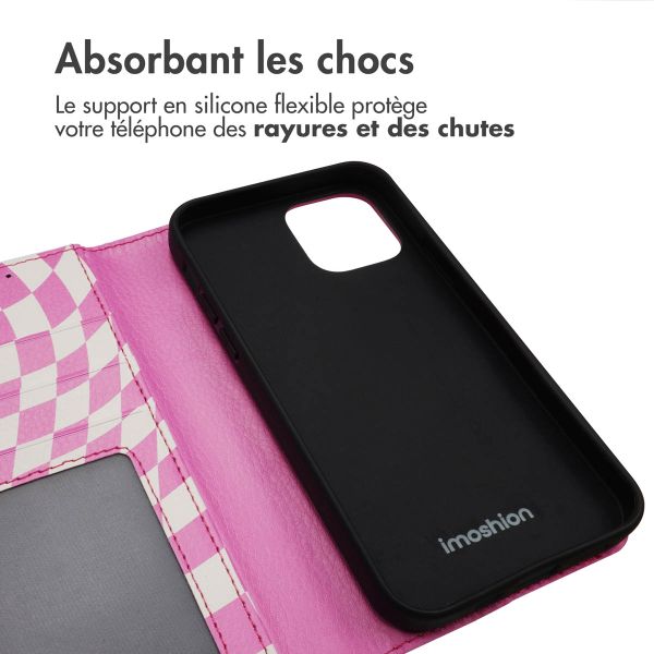 imoshion Étui de télephone portefeuille Design Apple iPhone 12 (Pro) - Retro Pink
