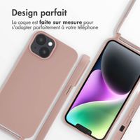 imoshion Coque en silicone avec cordon Apple iPhone 14 - Sand Pink