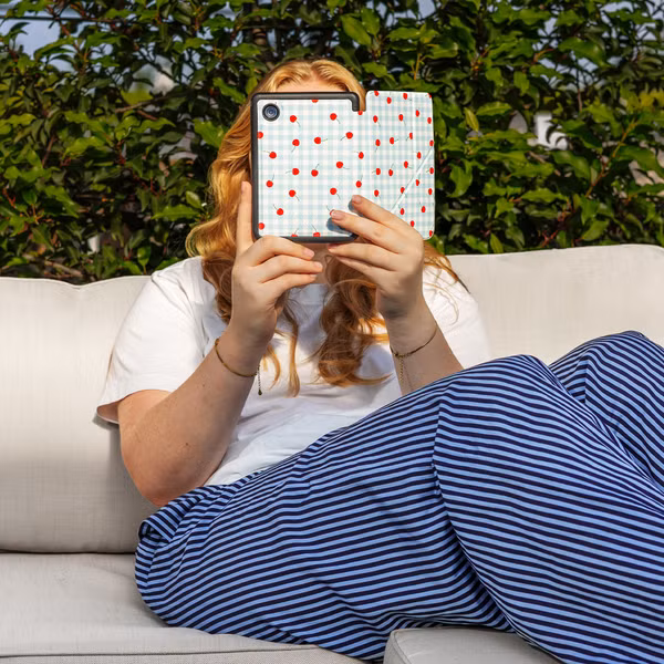 imoshion Étui de liseuse portefeuille design Pliable Kobo Clara Colour / BW - Cherry Check