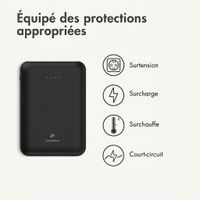 imoshion Batterie externe compacte 10.000 mAh - Petite batterie externe - Chargeur rapide 22,5 W - USB-C / USB-A - Noir