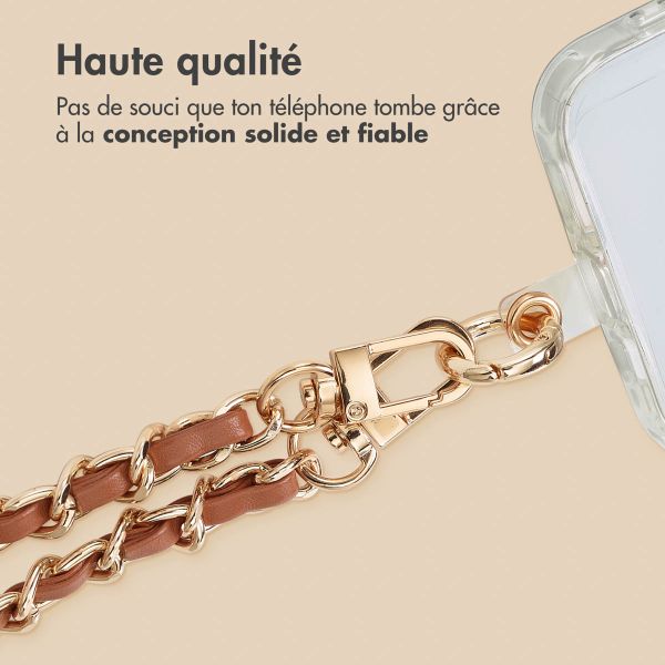 imoshion Ensemble de cordons de téléphone en cuir PU – Marron