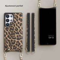 Selencia Coque de télephone Nova avec cordon et porte-cartes Samsung Galaxy S25 Ultra - Leopard