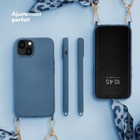Selencia Coque avec dragonne de luxe Apple iPhone 13 - Bleu