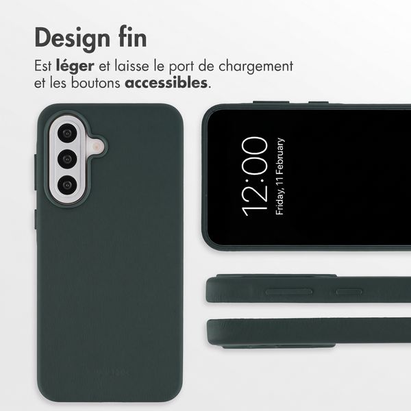 Accezz Coque arrière en cuir avec MagSafe Samsung Galaxy A57 (5G) - Cedar Green