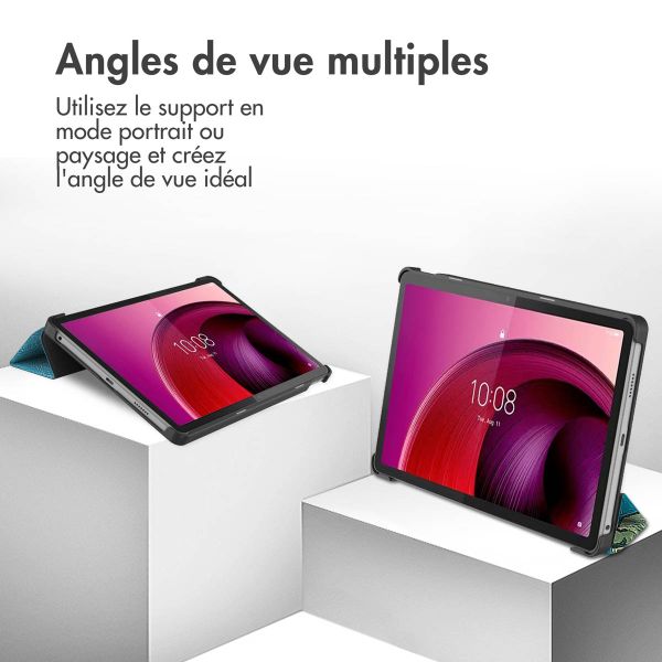 imoshion Coque tablette Design Trifold Lenovo Tab M10 5G - Green Plant