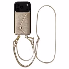 Selencia Coque de télephone Sera avec cordon et porte-cartes enveloppe Apple iPhone 18 Pro Max / 17 Pro Max - Champagne