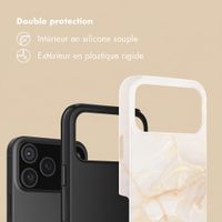 Selencia Coque arrière Vivid Apple iPhone 18 Pro - Golden Beige Marble