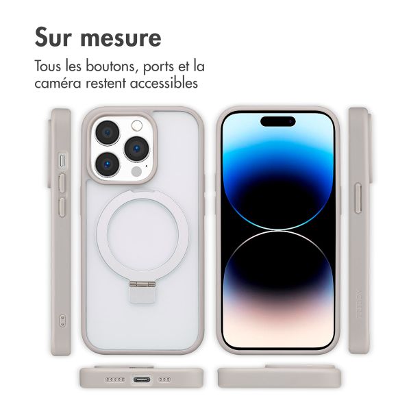 Accezz Coque Ring Stand avec MagSafe Apple iPhone 14 Pro - Gris