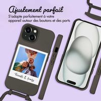 Coque Color MagSafe avec cordon amovible et photo et/ou texte personnalisés Apple iPhone 15 - Polaroid