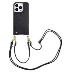 Selencia Coque de télephone Nova avec cordon et porte-cartes Apple iPhone 15 Pro - Noir