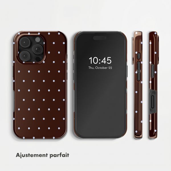 Selencia Coque arrière Vivid Apple iPhone 16 Pro Max - Happy Dots Chocolate