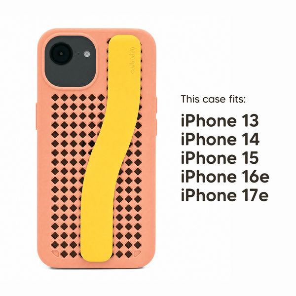 Callbuddy Coque avec strap Apple iPhone 17e / 16e / 15 / 14 / 13 - Coral Pop