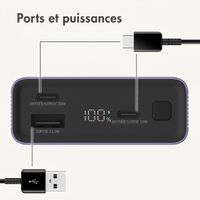 imoshion Ultra Series Aluminium Batterie externe 20.000 mAh - Charge rapide jusqu'à 33 watts - Tropical Violet