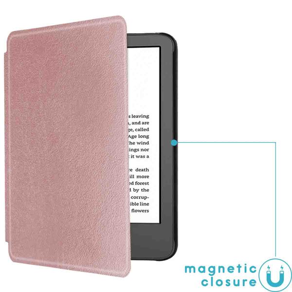imoshion Étui de liseuse portefeuille Slim Hard Amazon Kindle (2024) / Amazon Kindle (2022) 11th gen - Rose Doré