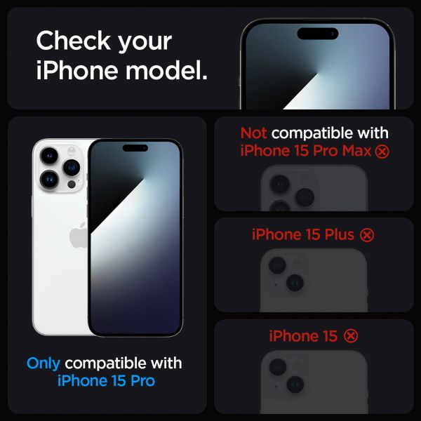 Spigen Protection d'écran en verre trempé GLAStR Privacy Applicator - lot de 2 Apple iPhone 15 Pro