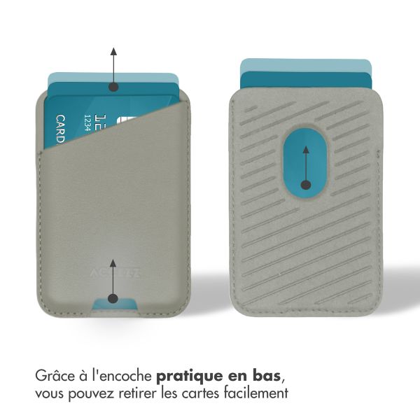 Accezz Porte-cartes en cuir - Compatible avec MagSafe et Qi2 - Light Grey