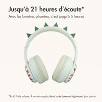 imoshion Casque sans fil pour enfants Dino LED Light - Limiteur de décibels - Avec câble AUX - Brown / Orange