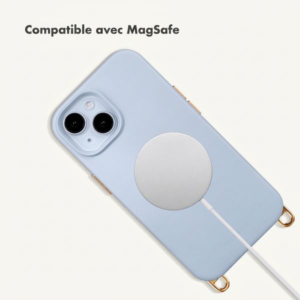 Selencia Coque arrière Rivièra avec MagSafe avec crochets amovibles Apple iPhone 14 / 13 - Powder Blue