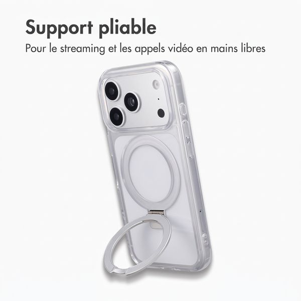 Accezz Coque Ring Stand avec MagSafe Apple iPhone 18 Pro Max / 17 Pro Max - Transparent