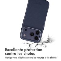 Accezz Coque arrière en cuir avec MagSafe Apple iPhone 18 Pro Max / 17 Pro Max - Nightfall Blue
