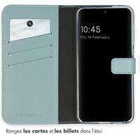 Selencia Étui portefeuille en cuir véritable Samsung Galaxy S24 - Air Blue