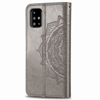 Etui de télephone portefeuille Mandala Samsung Galaxy A51 - Gris